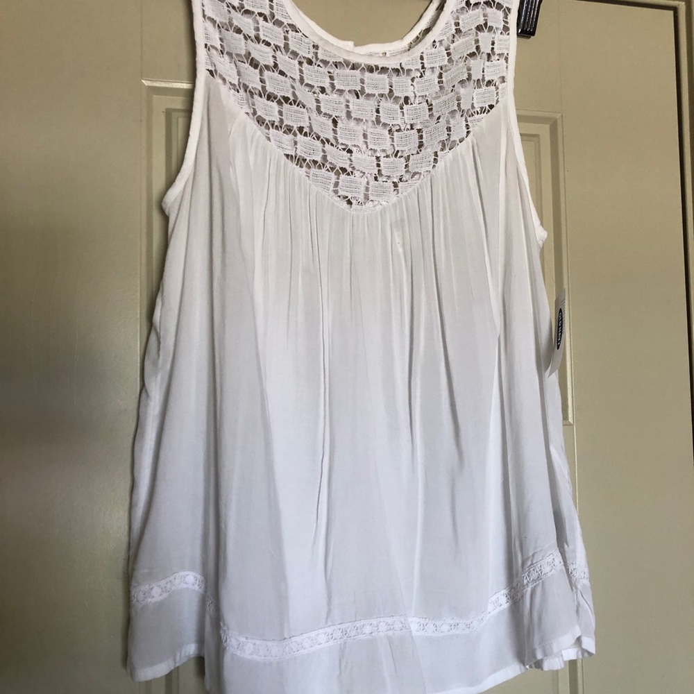 White Babydoll Tank Top Blouse